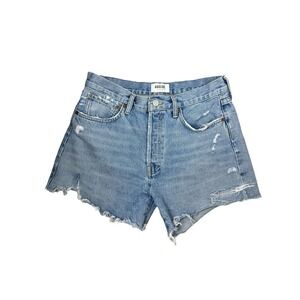 Agolde Parker Cut Off Jean Short in Distressed Denim Size 28.